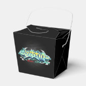 Der Name Justin in Graffiti Geschenkschachtel (Vorderseite)