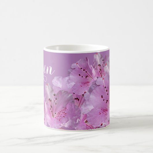 Der Name Karen floral lila rosa boho Kaffeetasse (Mittel)