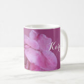 Der Name Karen hübsch rosa Rosa Blütenblüte Kaffeetasse (VorderseiteRechts)