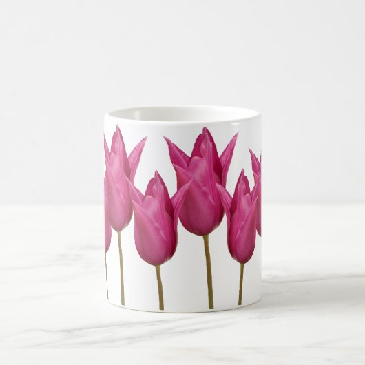 Der Name Karen hübsche rosa Tulpen Kaffeetasse (Mittel)