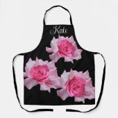 Der Name Kate hübsch rosa Rosa Blütenspass Schürze (Vorderseite)