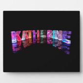 Der Name Katherine in 3D-Licht (Foto) Fotoplatte (Vorderseite)