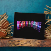 Der Name Katherine in 3D-Licht (Foto) Fotoplatte (Seite)