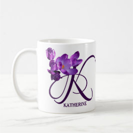 Der Name Katherine ist lila Blumen, trendig Kaffeetasse