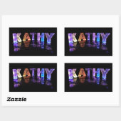 Der Name Kathy in 3D Lights (Foto) Rechteckiger Aufkleber (Blatt)
