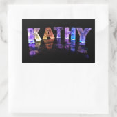 Der Name Kathy in 3D Lights (Foto) Rechteckiger Aufkleber (Tasche)