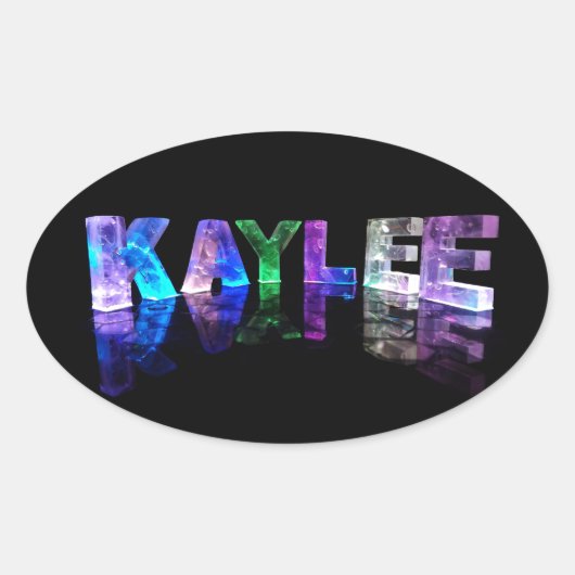 Der Name Kaylee in 3D-Leuchten (Foto) Ovaler Aufkleber (Vorderseite)