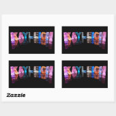 Der Name Kayleigh in 3D Lights (Foto) Rechteckiger Aufkleber (Blatt)
