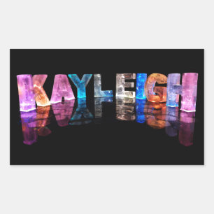 Der Name Kayleigh in 3D Lights (Foto) Rechteckiger Aufkleber