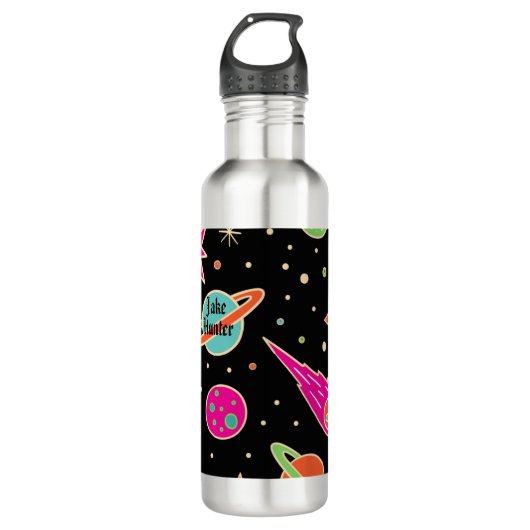 Der Name "Kids' Back to School Space Rocket" Edelstahlflasche (Vorderseite)