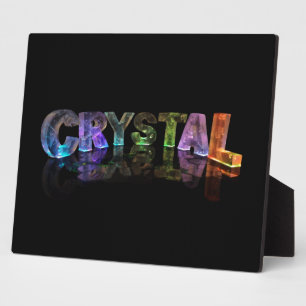 Der Name Kristall in 3D-Leuchten (Foto) Fotoplatte