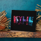 Der Name Kylie in 3D-Leuchten (Foto) Fotoplatte (Seite)