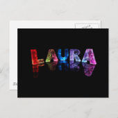 Der Name Laura in 3D-Leuchten (Foto) Postkarte (Vorne/Hinten)