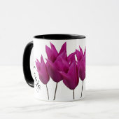 Der Name Laura ist hübsch pink tulips floral Tasse (Vorderseite Links)