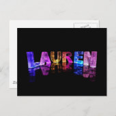 Der Name Lauren in 3D-Leuchten (Foto) Postkarte (Vorne/Hinten)