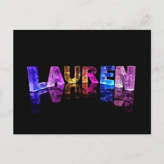 Der Name Lauren in 3D-Leuchten (Foto) Postkarte (Vorderseite)