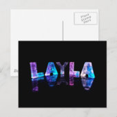Der Name Layla in 3D-Leuchten (Foto) Postkarte (Vorne/Hinten)
