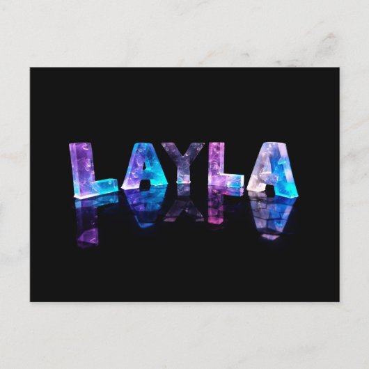 Der Name Layla in 3D-Leuchten (Foto) Postkarte (Vorderseite)