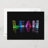 Der Name Leah in 3D-Leuchten (Foto) Postkarte (Vorne/Hinten)