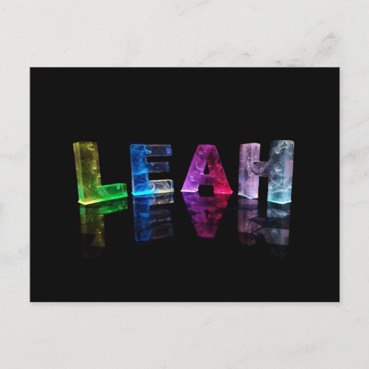 Der Name Leah in 3D-Leuchten (Foto) Postkarte (Vorderseite)