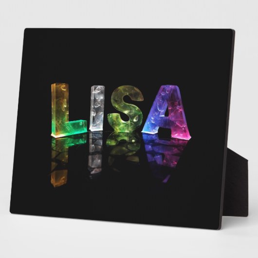 Der Name Lisa in 3D-Leuchten (Foto) Fotoplatte (Seite)