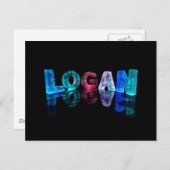 Der Name Logan in 3D-Leuchten (Foto) Postkarte (Vorne/Hinten)