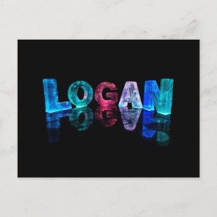 Der Name Logan in 3D-Leuchten (Foto) Postkarte