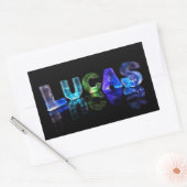 Der Name Lucas in 3D-Leuchten (Foto) Rechteckiger Aufkleber (Umschlag)