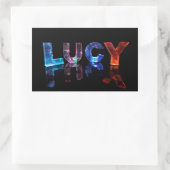 Der Name Lucy in 3D-Leuchten (Foto) Rechteckiger Aufkleber (Tasche)