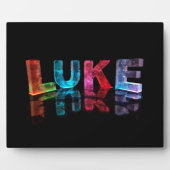 Der Name Luke in 3D-Leuchten (Foto) Fotoplatte (Vorderseite)