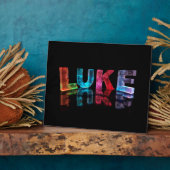 Der Name Luke in 3D-Leuchten (Foto) Fotoplatte (Seite)