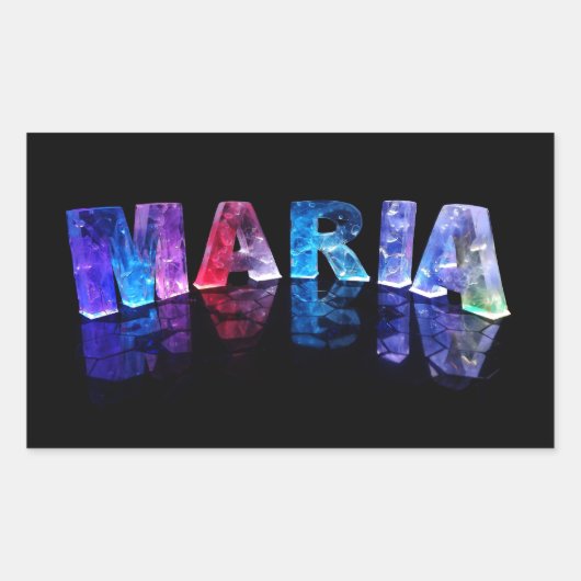 Der Name Maria in 3D-Leuchten (Foto) Rechteckiger Aufkleber (Vorderseite)