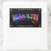 Der Name Marilyn in 3D Lights (Foto) Rechteckiger Aufkleber (Tasche)