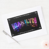 Der Name Marilyn in 3D Lights (Foto) Rechteckiger Aufkleber (Umschlag)