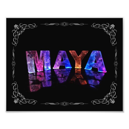 Der Name Maya in 3D-Leuchten (Foto) Fotodruck (Vorne)
