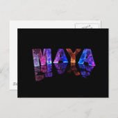 Der Name Maya in 3D-Leuchten (Foto) Postkarte (Vorne/Hinten)
