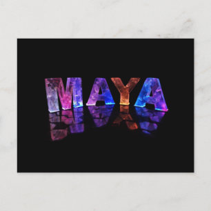 Der Name Maya in 3D-Leuchten (Foto) Postkarte