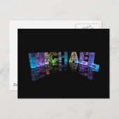 Der Name Michael in 3D-Leuchten (Foto) Postkarte (Vorne/Hinten)