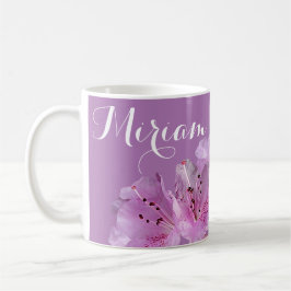 Der Name Miriam bloral lila rosa boho Kaffeetasse
