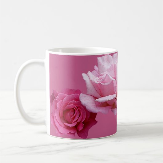 Der Name Miriam hübsch rosa Rosa Rosa Blütenblume Kaffeetasse (Links)