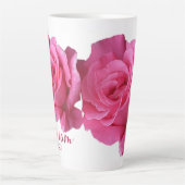 Der Name Miriam hübsch rosa Rosa Rosa Blütenblume Milchtasse (Vorderseite)