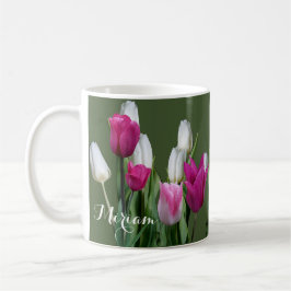 Der Name Miriam hübsche Pink Tulpe Blume Kaffeetasse