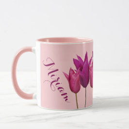 Der Name Miriam ist hübsch pink tulip floral Tasse