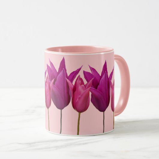 Der Name Miriam ist hübsch pink tulip floral Tasse (VorderseiteRechts)
