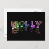 Der Name Molly in 3D Lights (Foto) Postkarte (Vorne/Hinten)