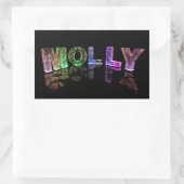 Der Name Molly in 3D Lights (Foto) Rechteckiger Aufkleber (Tasche)