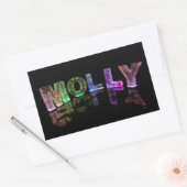 Der Name Molly in 3D Lights (Foto) Rechteckiger Aufkleber (Umschlag)