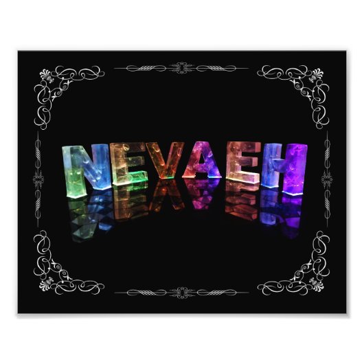Der Name Nevaeh - Name in Lights (Foto) Fotodruck (Vorne)
