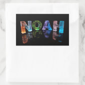 Der Name Noah in 3D-Leuchten (Foto) Rechteckiger Aufkleber (Tasche)
