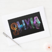 Der Name Olivia in 3D-Leuchten (Foto) Rechteckiger Aufkleber (Umschlag)